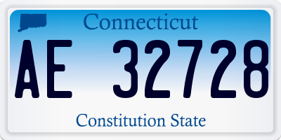 CT license plate AE32728