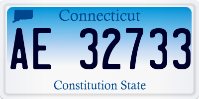 CT license plate AE32733