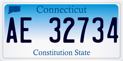 CT license plate AE32734