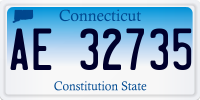 CT license plate AE32735