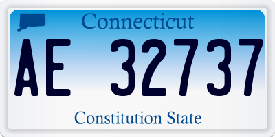 CT license plate AE32737