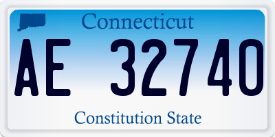CT license plate AE32740