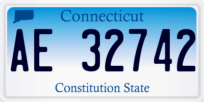 CT license plate AE32742