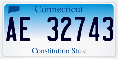 CT license plate AE32743