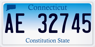 CT license plate AE32745