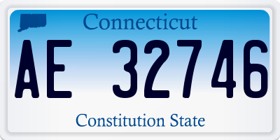 CT license plate AE32746