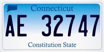 CT license plate AE32747