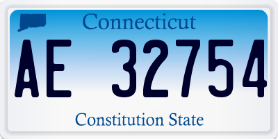 CT license plate AE32754