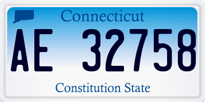 CT license plate AE32758