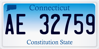 CT license plate AE32759