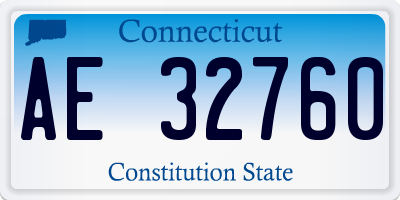 CT license plate AE32760
