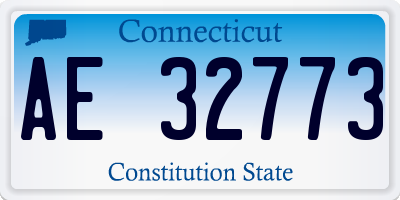 CT license plate AE32773