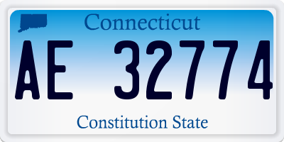 CT license plate AE32774
