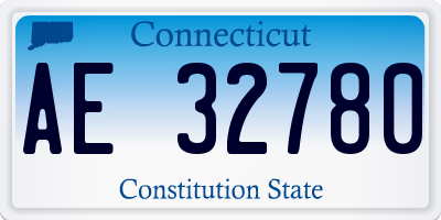 CT license plate AE32780