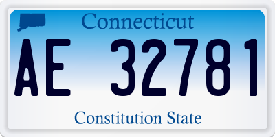 CT license plate AE32781