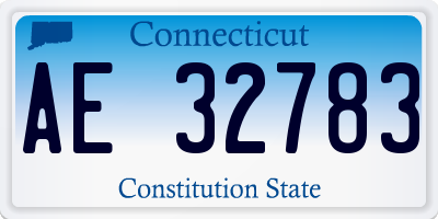 CT license plate AE32783