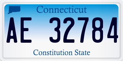 CT license plate AE32784
