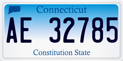 CT license plate AE32785