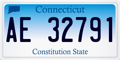 CT license plate AE32791