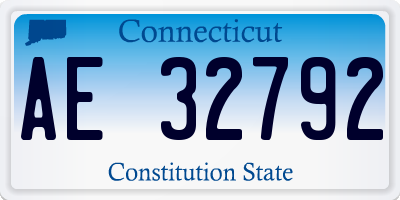 CT license plate AE32792
