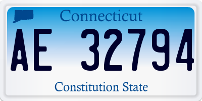CT license plate AE32794