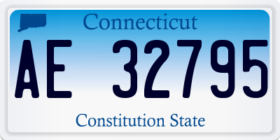 CT license plate AE32795