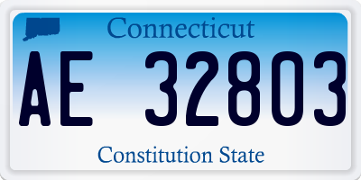 CT license plate AE32803