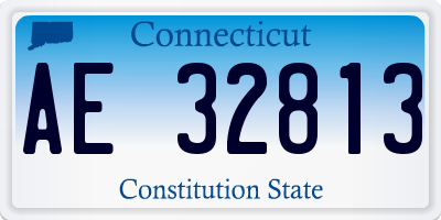 CT license plate AE32813