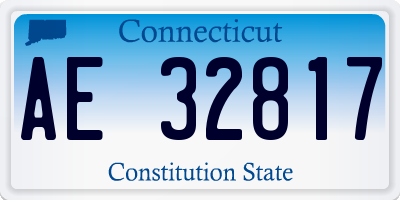 CT license plate AE32817