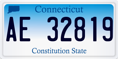 CT license plate AE32819