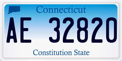CT license plate AE32820