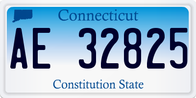 CT license plate AE32825