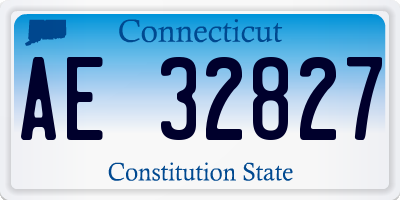 CT license plate AE32827