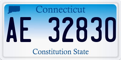 CT license plate AE32830