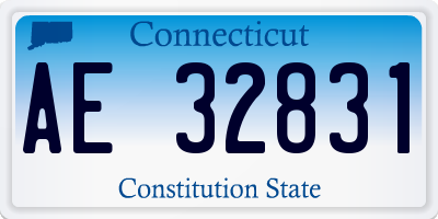 CT license plate AE32831