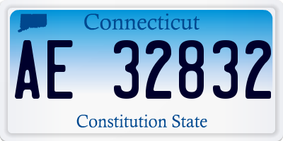 CT license plate AE32832