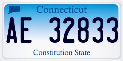 CT license plate AE32833