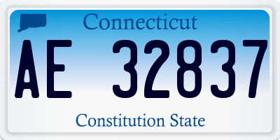 CT license plate AE32837