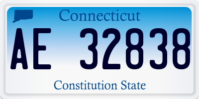 CT license plate AE32838