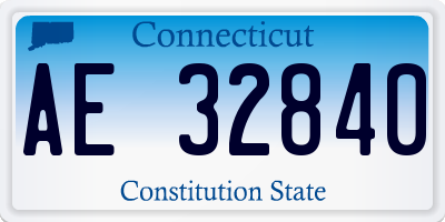 CT license plate AE32840