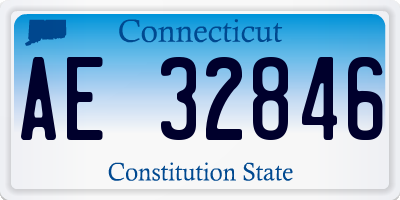 CT license plate AE32846