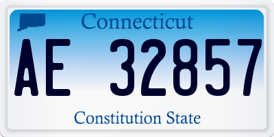 CT license plate AE32857