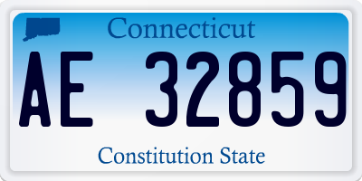 CT license plate AE32859