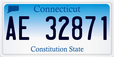 CT license plate AE32871