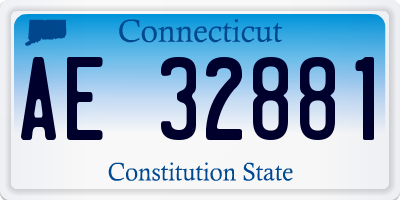 CT license plate AE32881