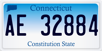CT license plate AE32884