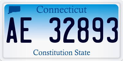CT license plate AE32893