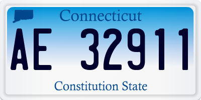 CT license plate AE32911
