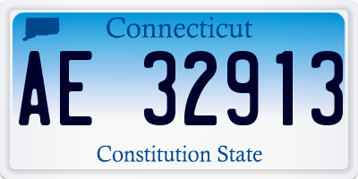 CT license plate AE32913