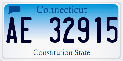 CT license plate AE32915